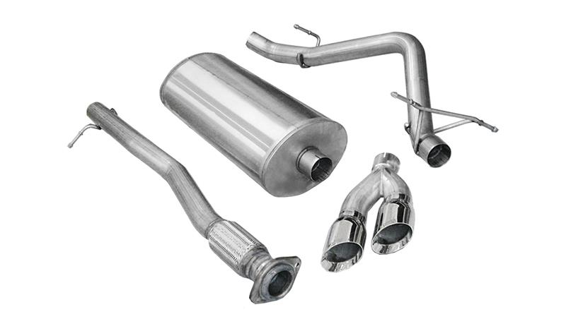 Chevrolet Silverado Performance Exhaust - CORSA Performance - Cat-Back Sport, Single Side Exit, Twin 4.0in. Polished Pro-Series Tips - Polished - `11-`13